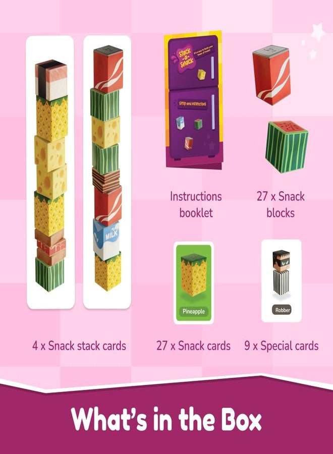 Bloomingo Board Game - Stack A Snack: Interactive Stacking Game for Kids & Adults; Pick A Card & Race To Build you Tower Of Treats; Birthday Gift for Boys & Girls Ages 4, 5, 6, 7, 8, 9, 10, 11 & More - Image 2